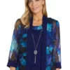R & M Richards 2Pc Puff Print Ity Jacket Dress